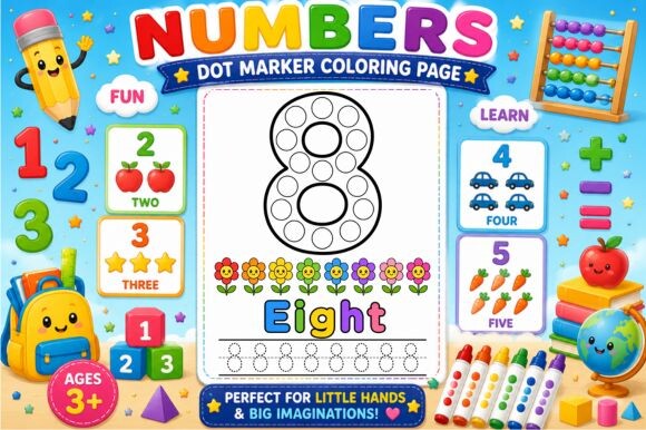 Numbers Dot Marker Coloring Page