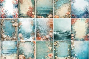 Ocean Seashell Watercolor Backgrounds Graphic by Attractions Artist ...