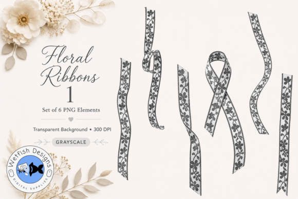 PNG Floral Ribbons 1