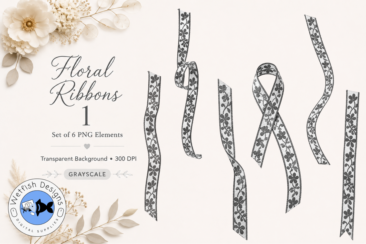 PNG Floral Ribbons 1