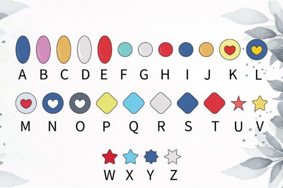 Patriotic Bracelet Font PNG with transparent background - Preview 1
