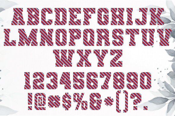 Patriotic Charm Font PNG with transparent background - Preview 3