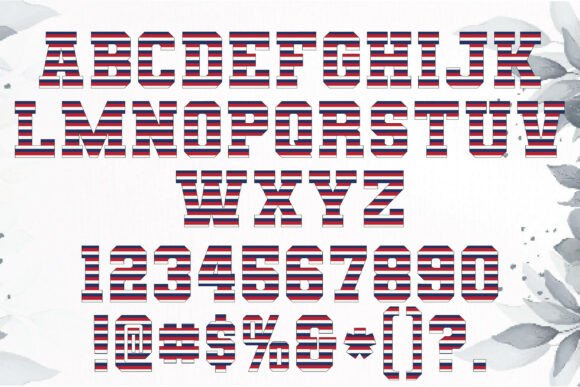 Patriotic Charm Font PNG with transparent background - Preview 4