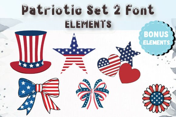 Patriotic Charm Font PNG with transparent background - Preview 6