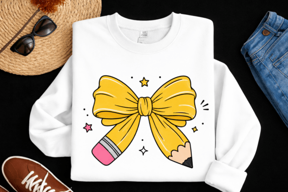 Pencil Bow PNG, Back to School Shirt