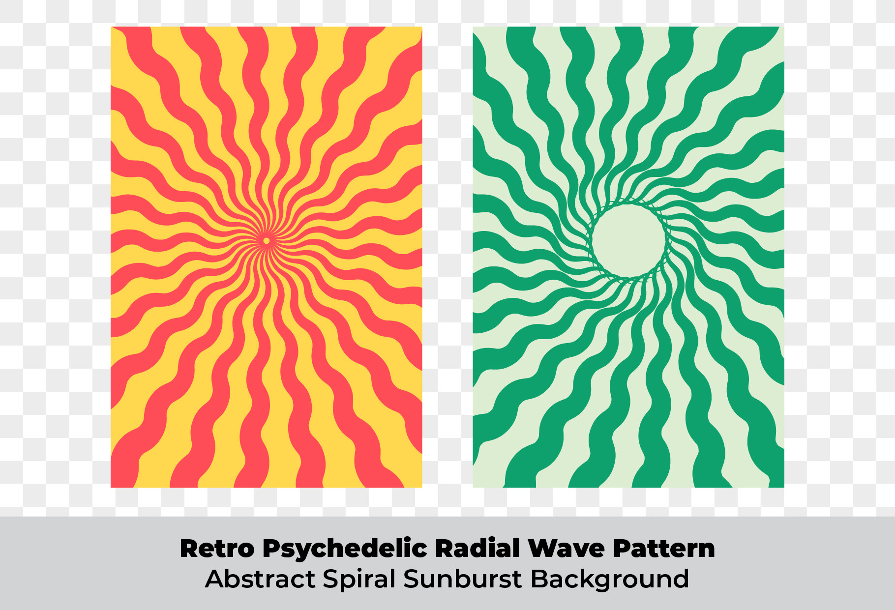 Retro Psychedelic Radial Wave Pattern Graphic by Unique Design Team ...
