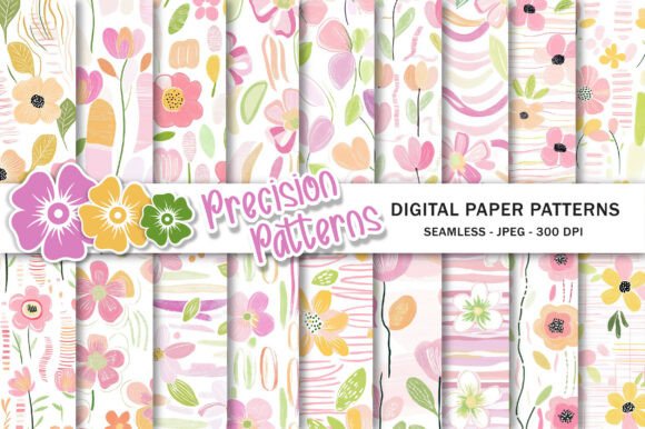 Spring Pastel Pink Floral Patterns Graphic Patterns By Precision Patterns