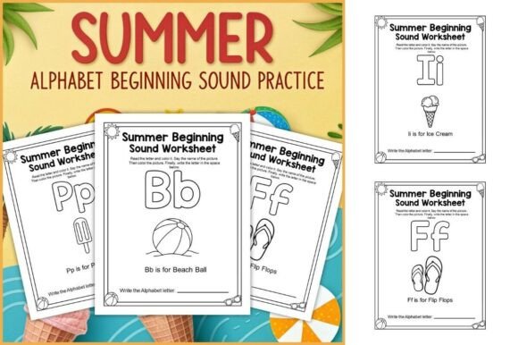 Summer Alphabet Beginning Sound Practice Graphic by TheStudyKits ...