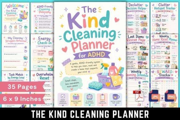 The Kind Cleaning Planner for ADHD Graphic by Mahira Pro · Creative Fabrica