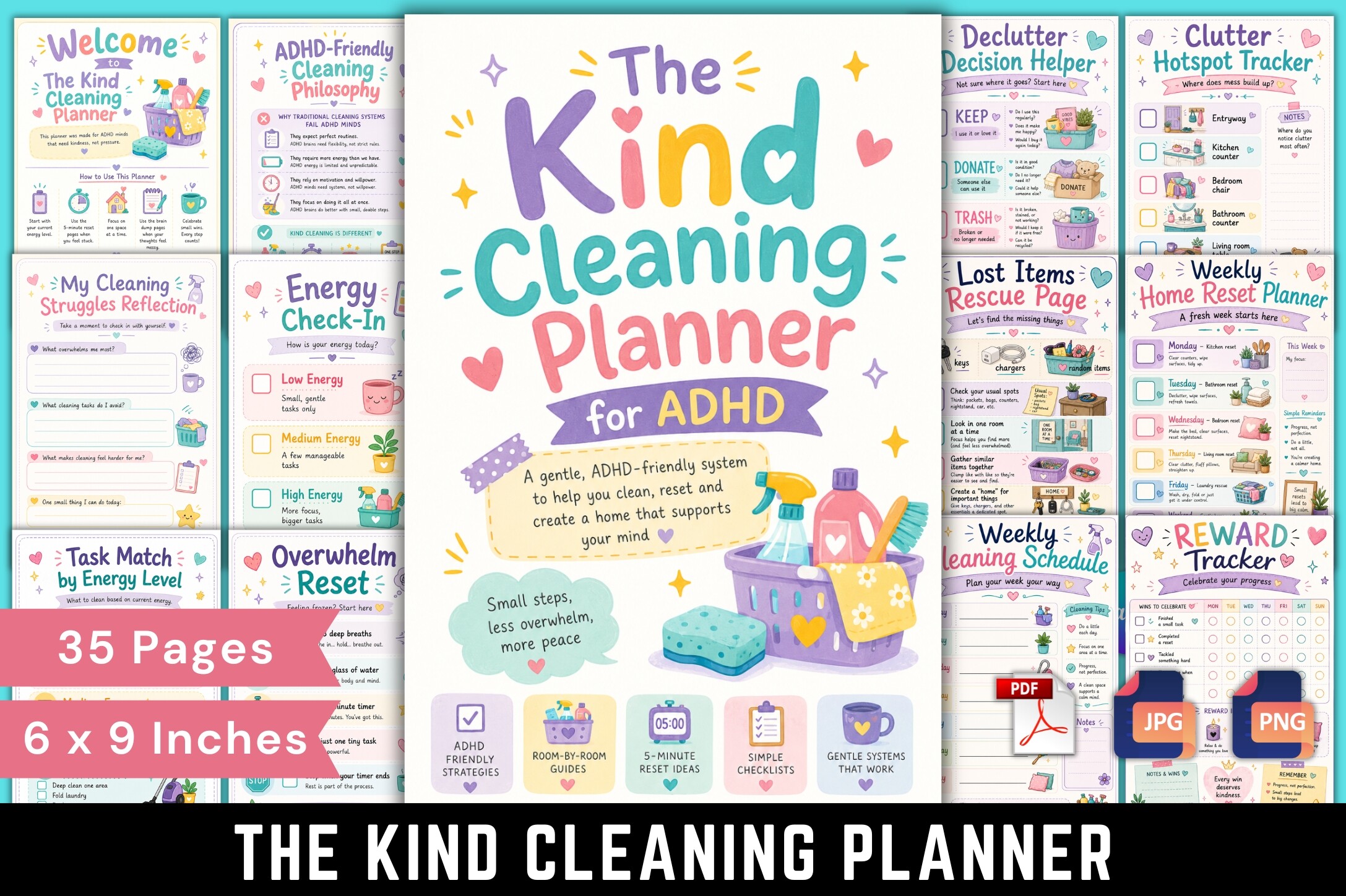 The Kind Cleaning Planner for ADHD Graphic by Mahira Pro · Creative Fabrica