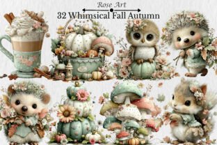 Whimsical Fall Autumn Clipart Graphic by Rose Art · Creative Fabrica