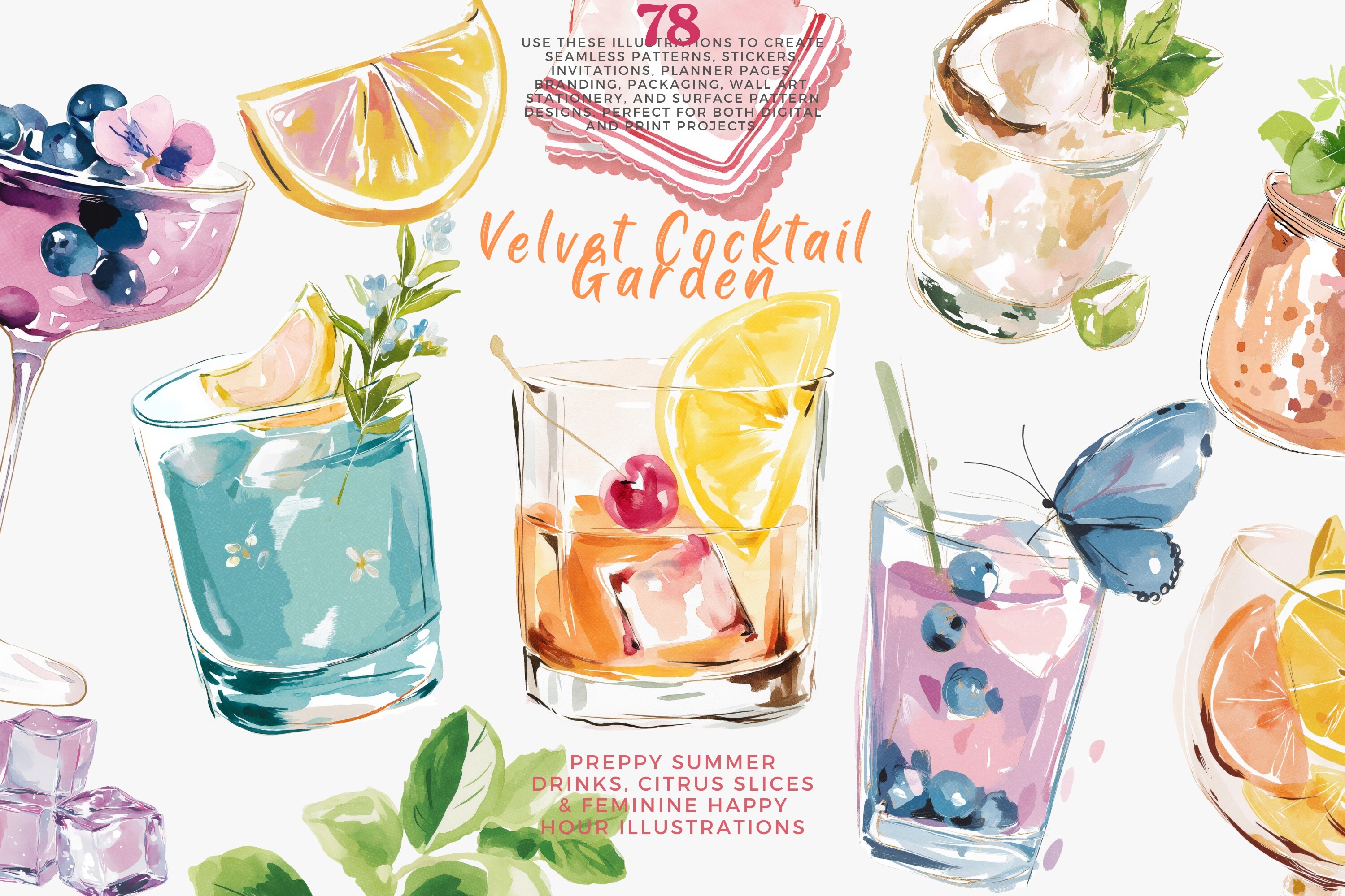 Preppy Cocktail Clipart Bundle - photo 2
