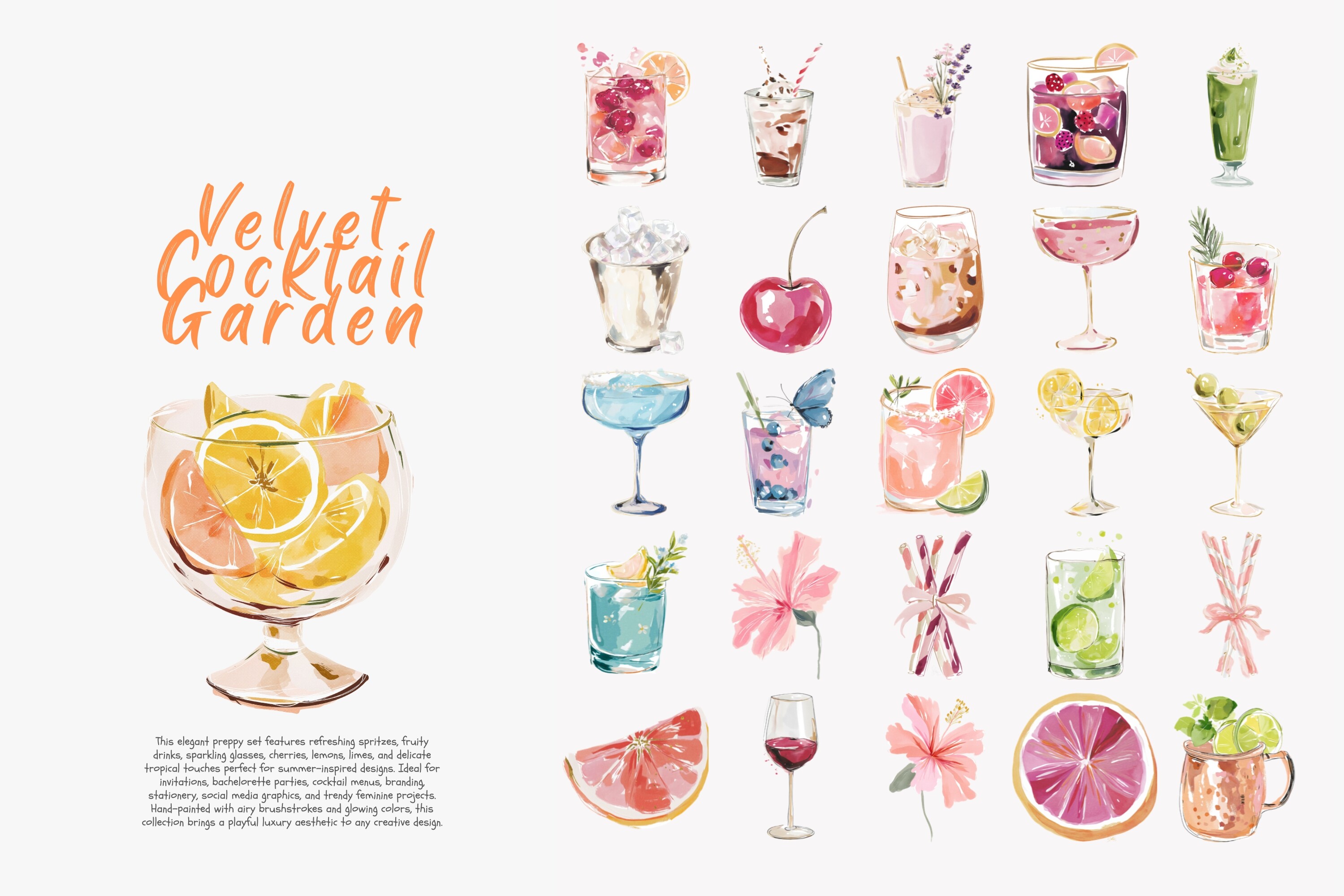 Preppy Cocktail Clipart Bundle - photo 4