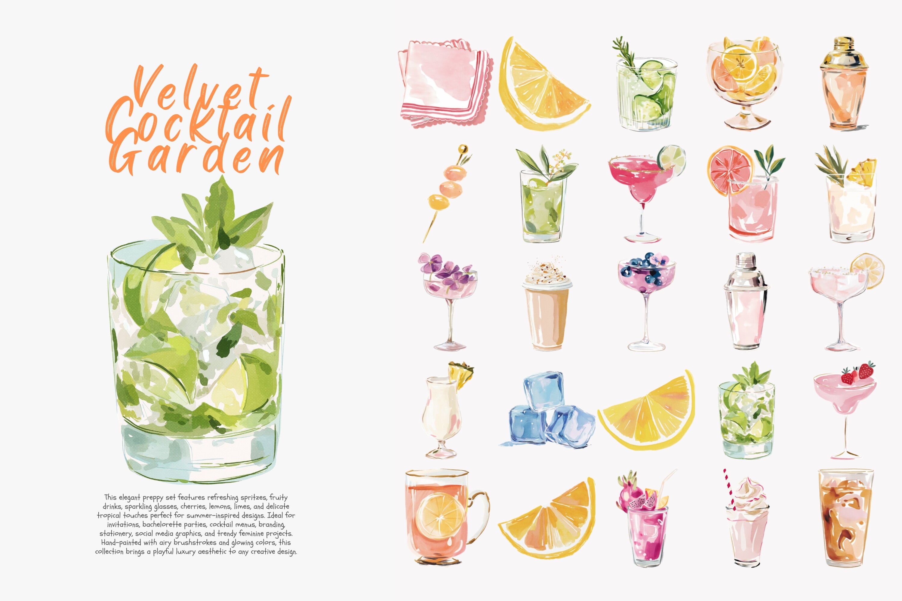 Preppy Cocktail Clipart Bundle - photo 5