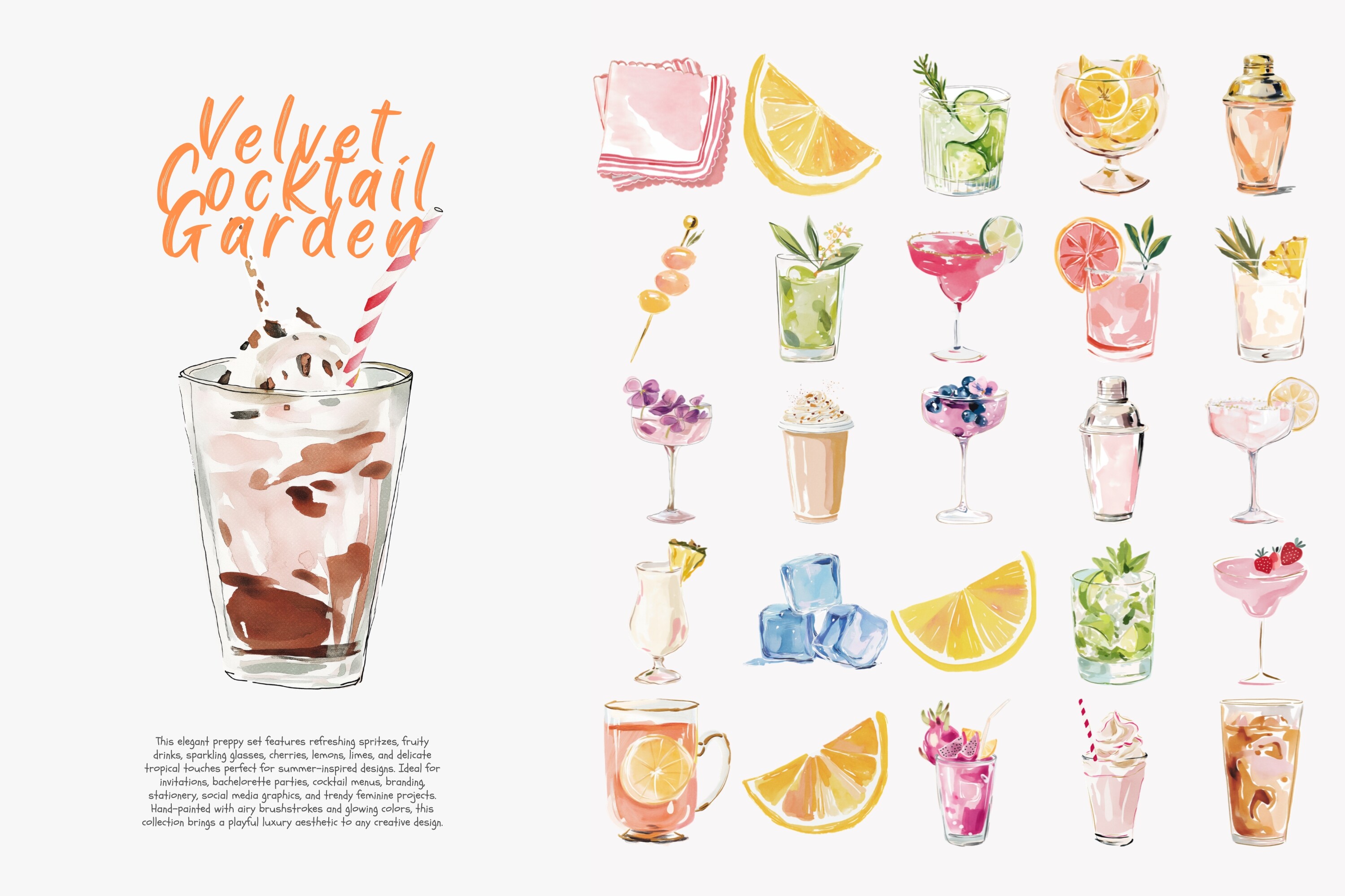 Preppy Cocktail Clipart Bundle - photo 6