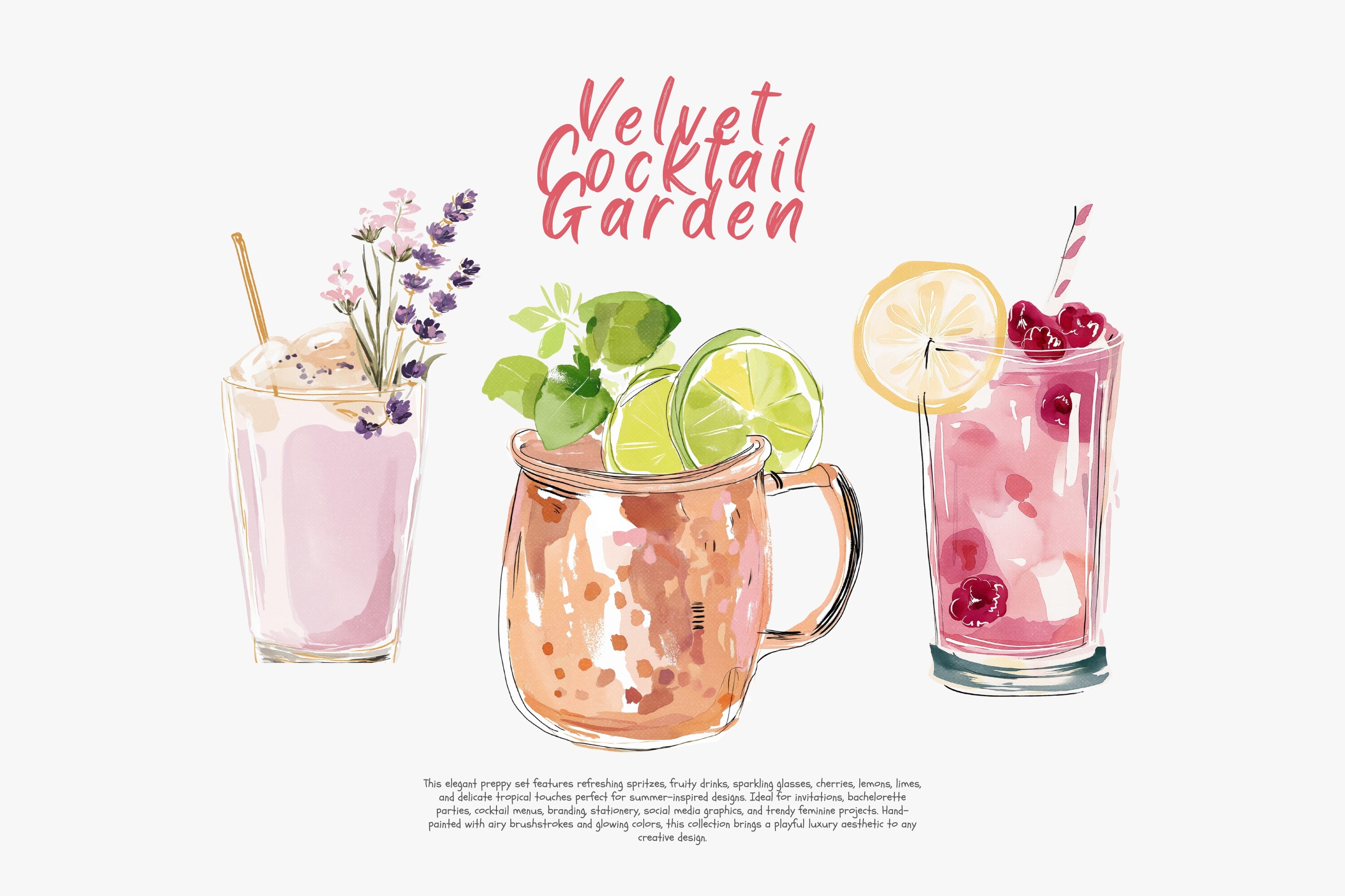 Preppy Cocktail Clipart Bundle - photo 7