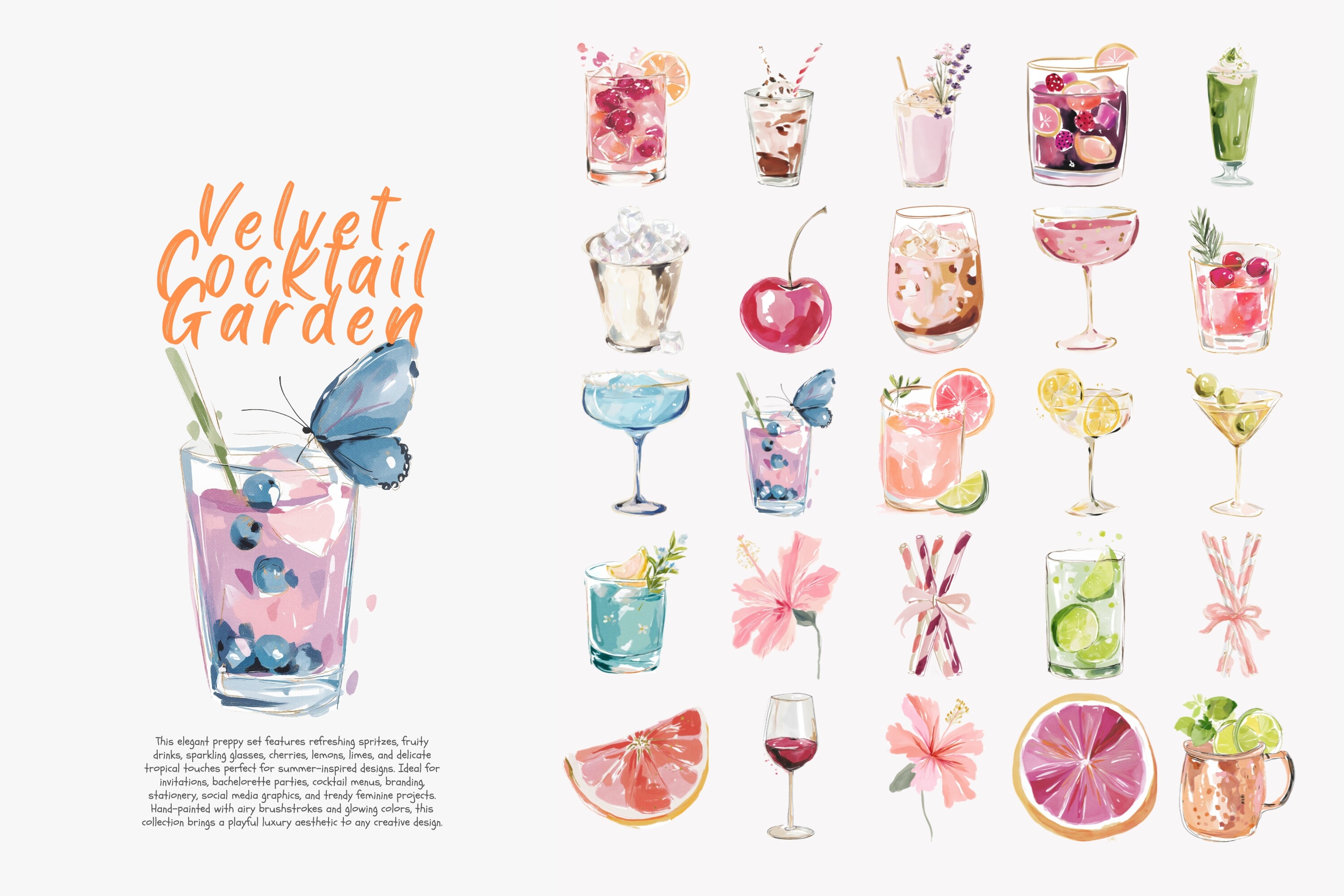 Preppy Cocktail Clipart Bundle - photo 8
