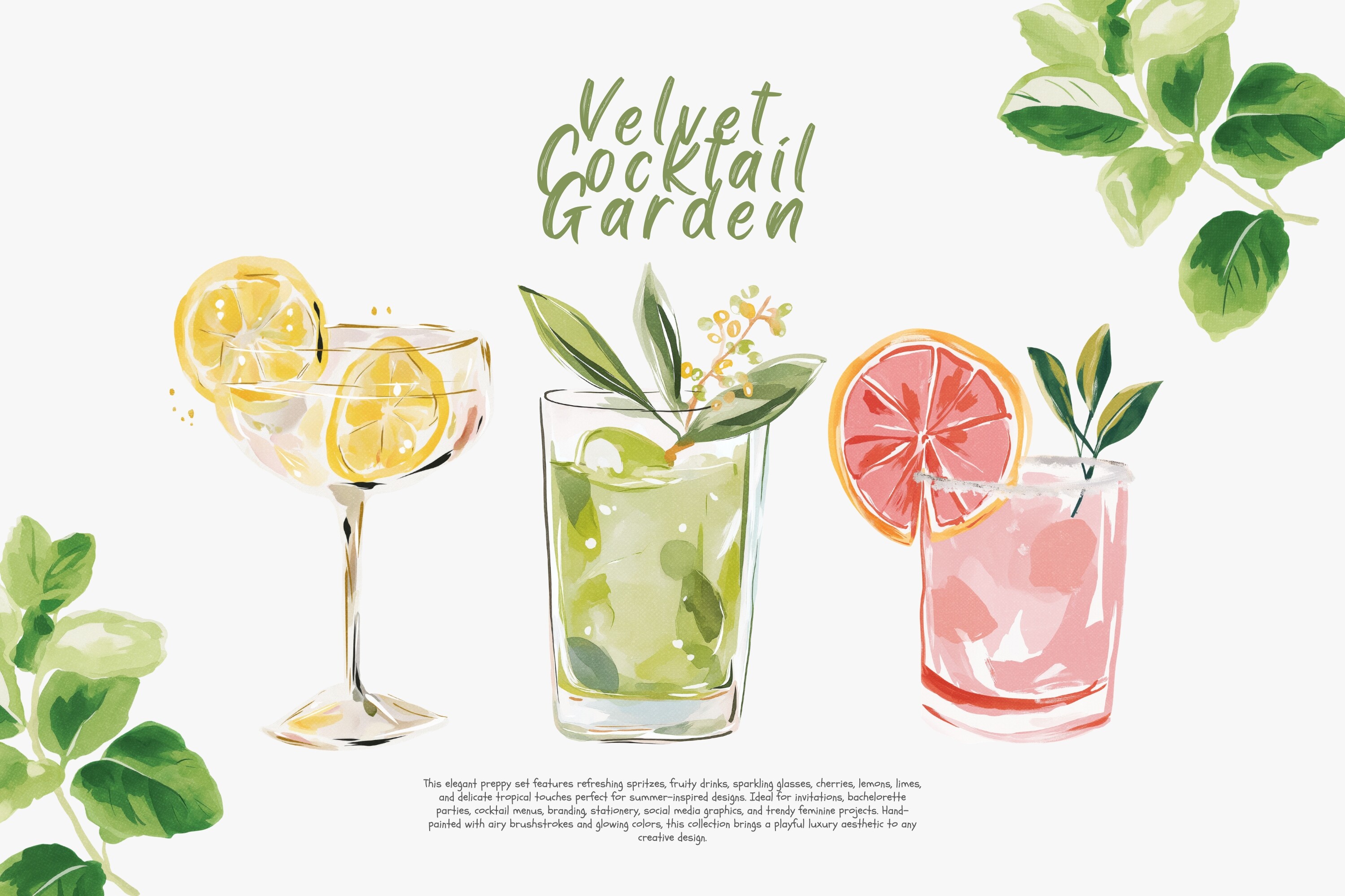 Preppy Cocktail Clipart Bundle - photo 9