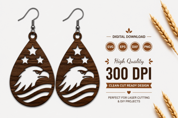 14th July Earrings SVG Laser Cut File Laser Cutting By Craft and Cut Designs