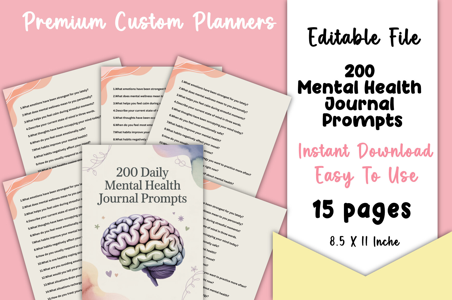 200 Mental Health Journal Prompts Graphic by Alora · Creative Fabrica