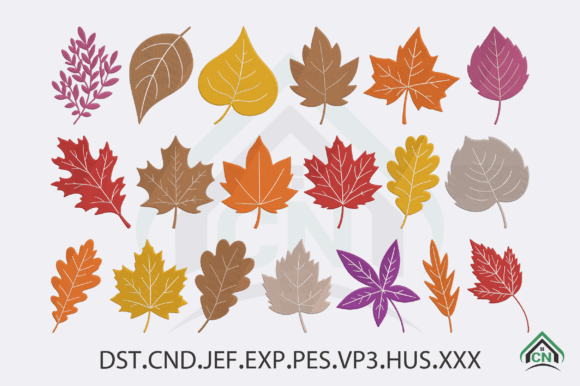 Autumn Leaf Embroidery Design Bundle