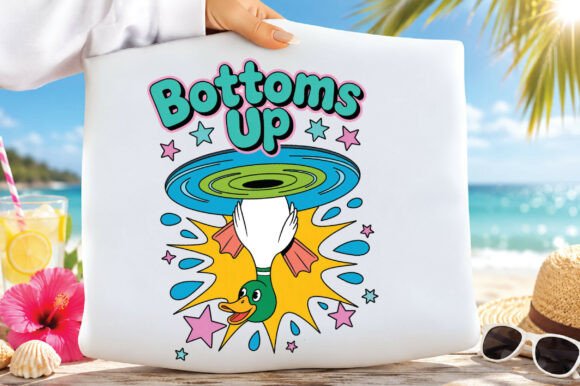 Bottoms Up Funny Duck Pool Float PNG Graphic by GraphicTech360 ...