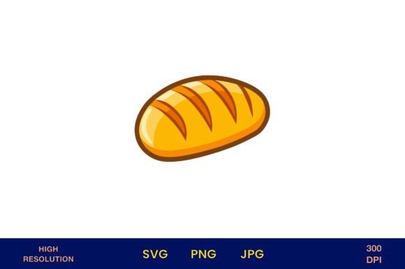 Bright Yellow Bread Loaf Icon Design Graphic Illustrations By designcrafts