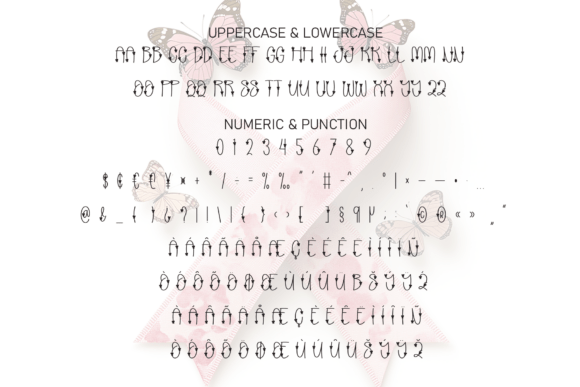Butterfly Ribbon Font PNG with transparent background - Preview 6