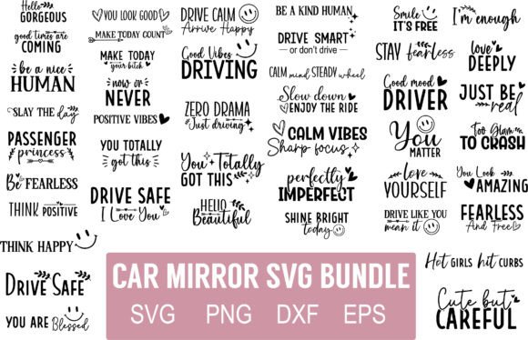 Car Mirror Saying SVG Bundle