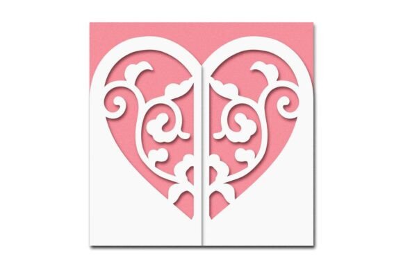 Cut out Flourish Heart Gatefold Card
