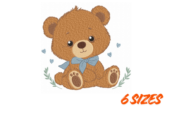 Cute Teddy Bear Embroidery Design