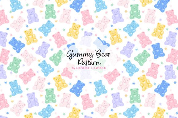 Cute Gummy Bear Candy Seamless Pattern Afbeelding Papieren Patronen Door Winny Saputra