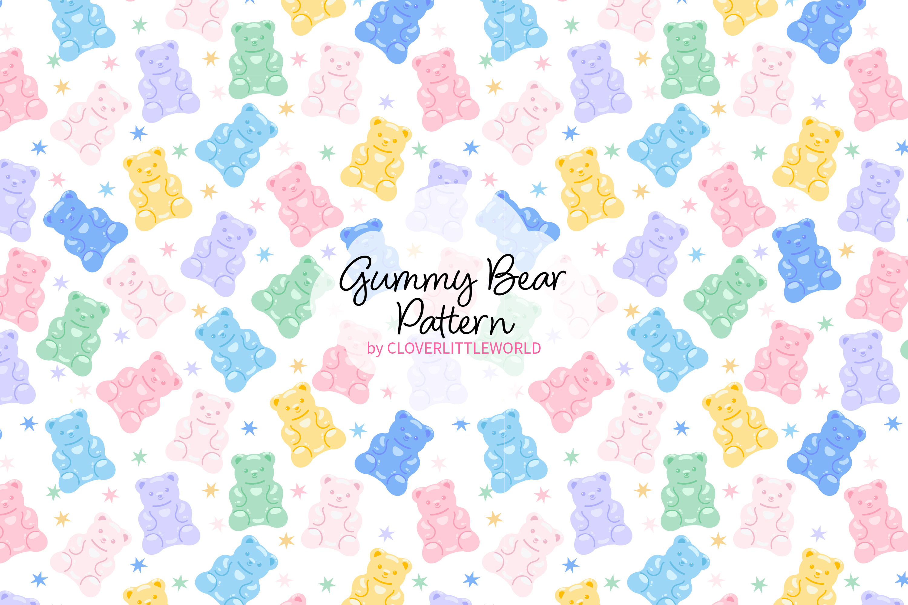Cute Gummy Bear Candy Seamless Pattern Graphic by Winny Saputra ...