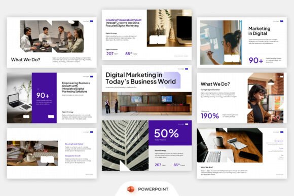 Preview of Digital Marketing Overview PowerPoint marketing presentation template