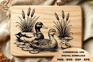 Duck Family Pond SVG Graphic by ArtFlowCODesign · Creative Fabrica