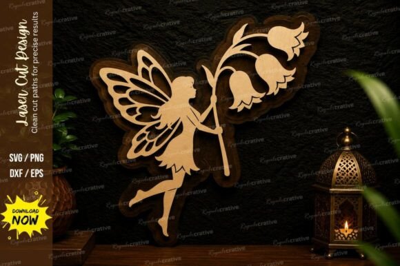 Fairy Bell Branch Laser Cut Svg Design · Creative Fabrica
