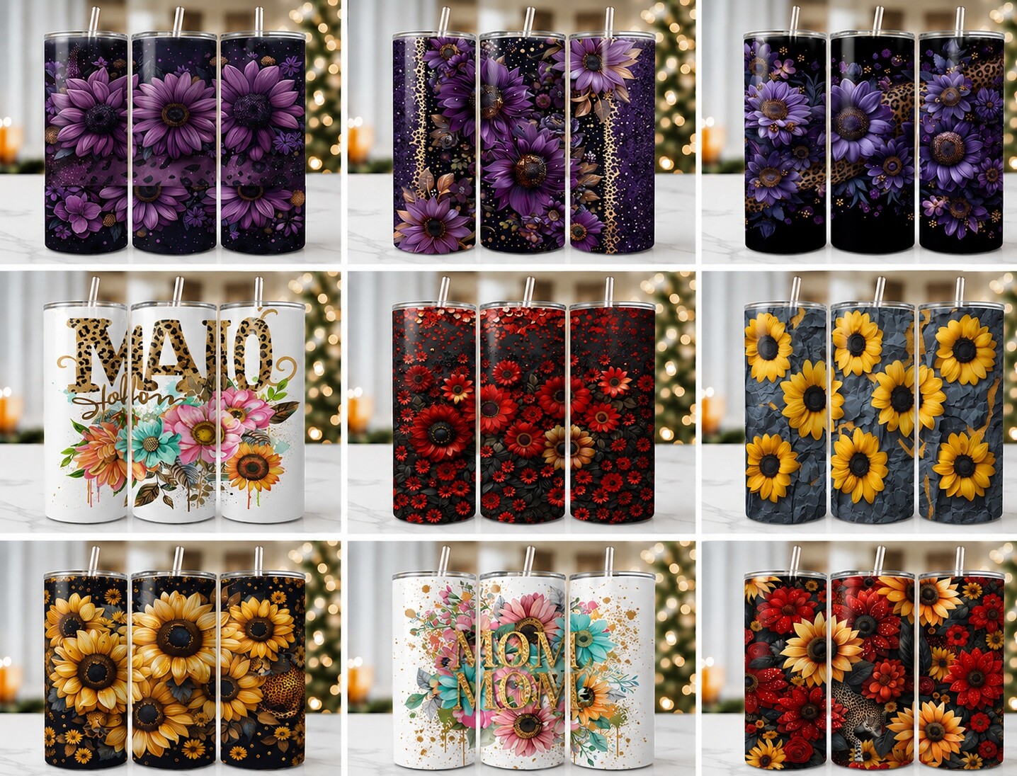 Floral Mom 20oz Skinny Designs Graphic by Artistry Haven · Creative Fabrica