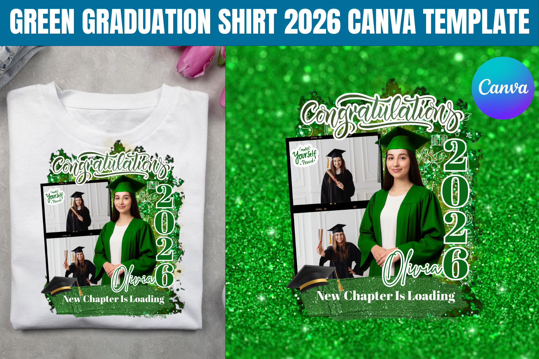 Green Graduation Shirt 2026 Template Graphic by Gfx Shaown · Creative ...