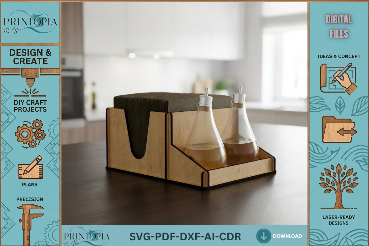 Kitchen Napkin Holder and Spice Rack · Creative Fabrica