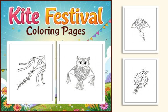 Kite Festival Coloring Pages for Kids