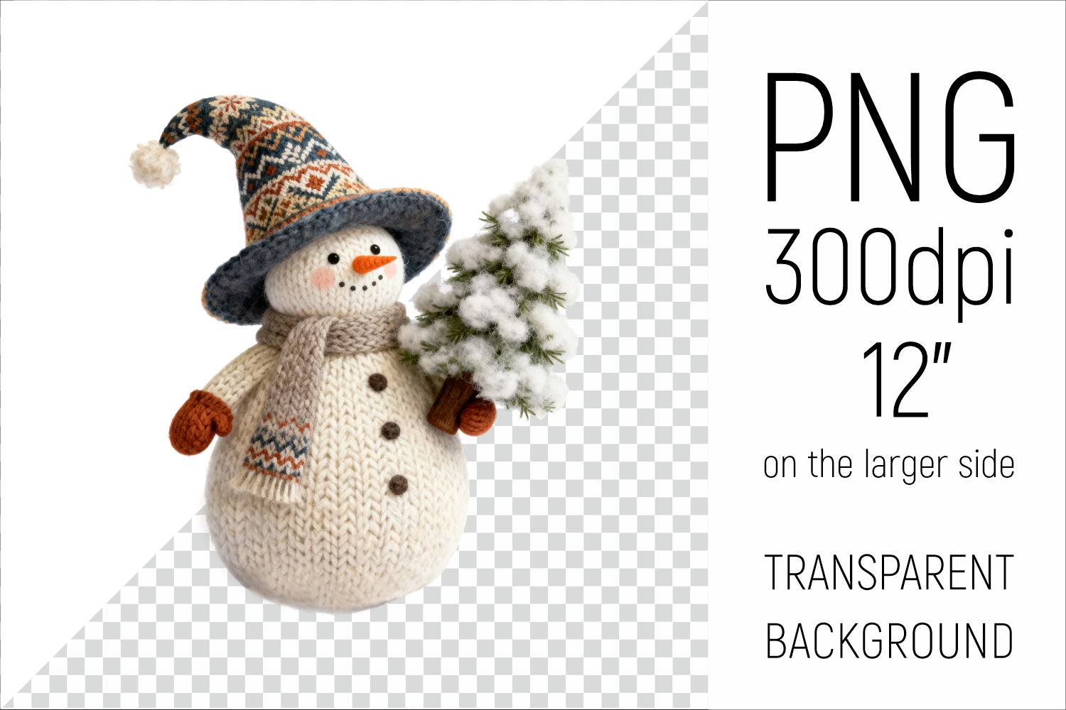 Knitted Christmas Snowman Clipart Graphic by Olga Belova · Creative Fabrica