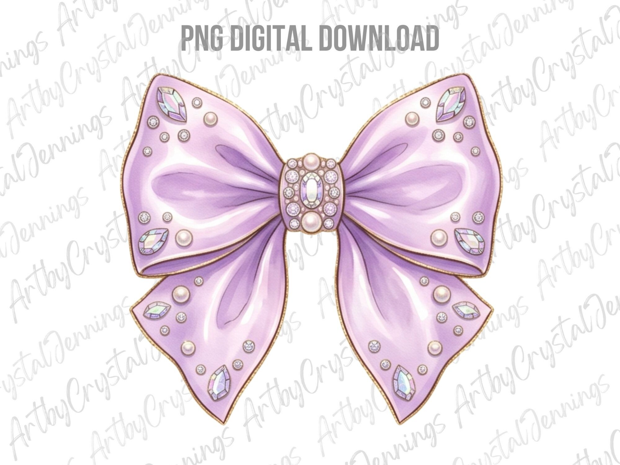 Lavender Coquette Pearl Bow PNG Graphic by ArtbyCrystalJennings ...