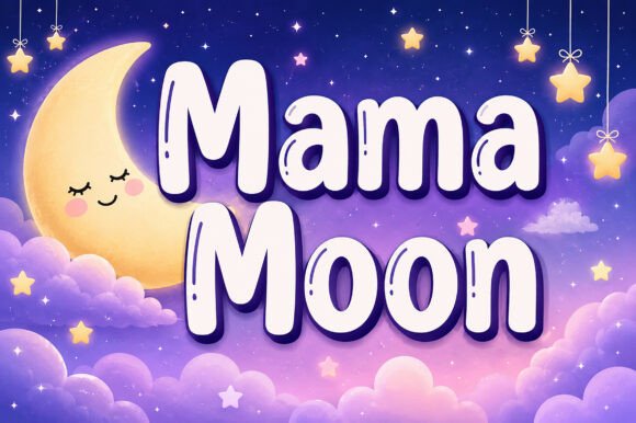Moon Mama Font PNG with transparent background - Preview 2