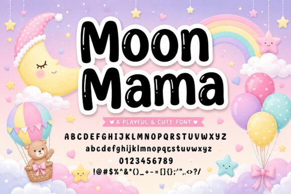 Moon Mama Font PNG with transparent background - Preview 3