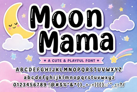 Moon Mama Font PNG with transparent background - Preview 4