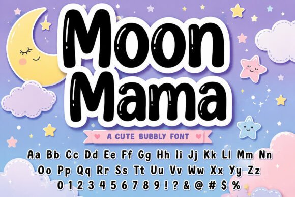 Moon Mama Font PNG with transparent background - Preview 5