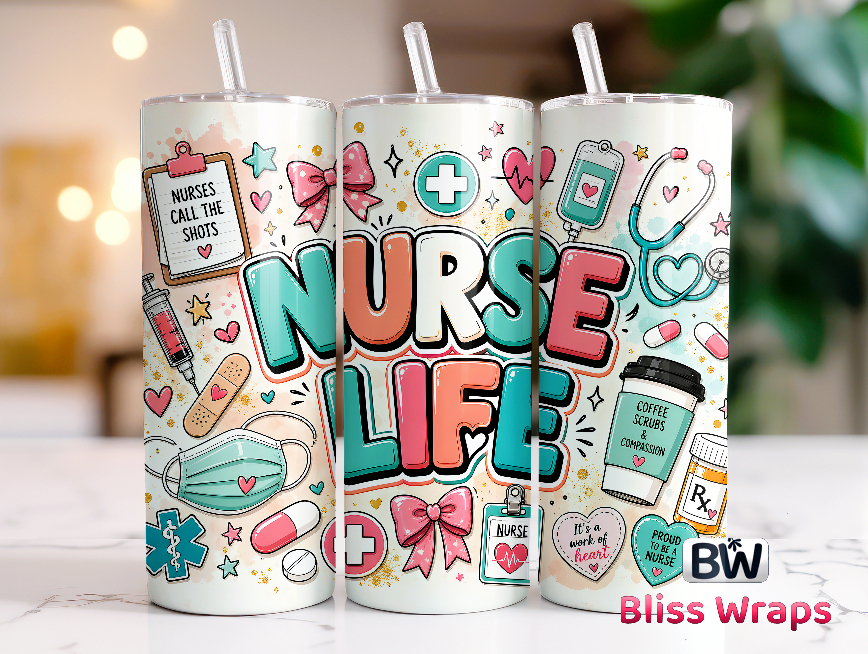 Nurse Life Tumbler Wrap