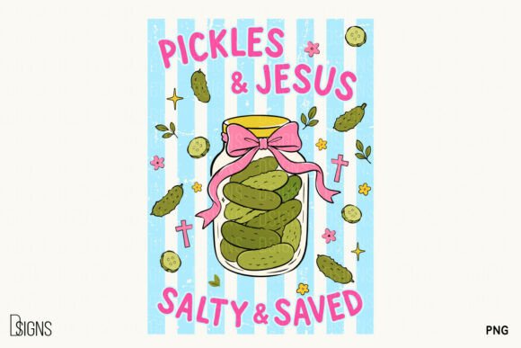 Preppy Christian Pickles & Jesus PNG
