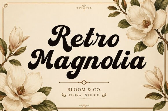 Retro Magnolia Font PNG with transparent background - Preview 1