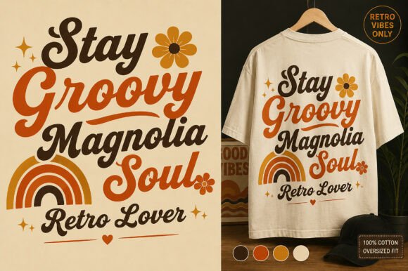 Retro Magnolia Font PNG with transparent background - Preview 4